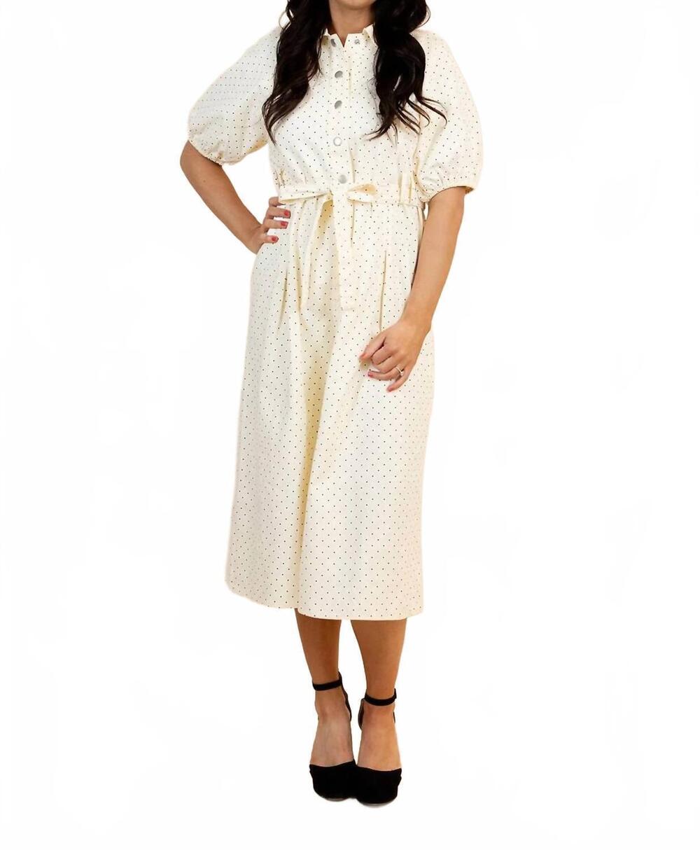 NEW BAEVELY BY WELLMADE dottie midi dress in cream
